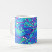 Mug Abstrait Dans Le Blues, Les Verts Et Les Purples (Devant gauche)