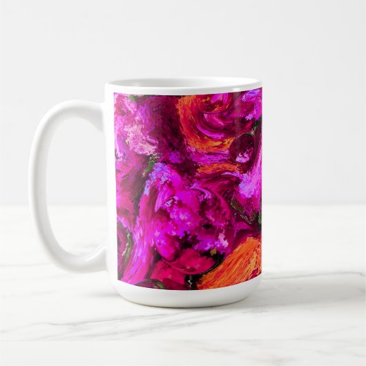 Mug Abstrait Dans Les Purples, Les Oranges Et Les Vert (Gauche)