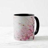 Mug Abstrait d'art vibrant de fleurs de cerisier (Devant droit)