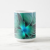 Mug Abstrait De Bleu, Art Fractal Moderne (Centre)