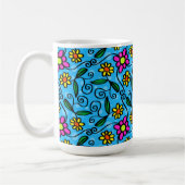 Mug Abstrait de café floral (Gauche)