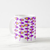 Mug Abstrait de la feuille de rechange - violet et jau (Devant gauche)