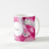 Mug Abstrait de verre d'argent rose (Devant droit)