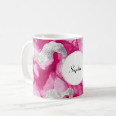 Mug Abstrait de verre d'argent rose (Devant gauche)