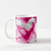 Mug Abstrait de verre d'argent rose (Gauche)