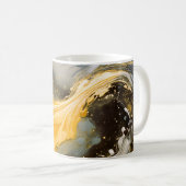 Mug Abstrait Doré Marbre Moderne Vagues (Devant droit)