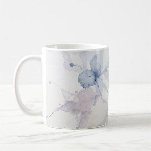 Mug Abstrait éclaboussure d'encre fluide bleu et viole (Gauche)