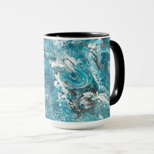 Mug Abstrait en bleu et noir gras