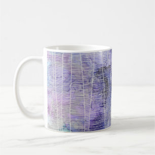 Mug Abstrait Encre Alcoolique Lavande avec Lignes Fine