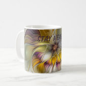 Mug Abstrait Fleur colorée Texte fractal moderne (Devant gauche)