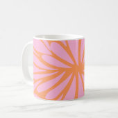 Mug Abstrait floral éclat motif pastel orange & rose (Devant gauche)