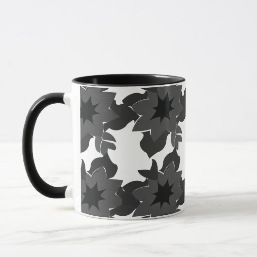 Mug Abstrait floral gris noir (Gauche)