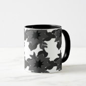 Mug Abstrait floral gris noir (Devant droit)