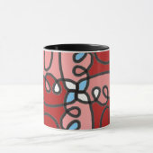 Mug Abstrait Floral rouge, rose et bleu (Centre)