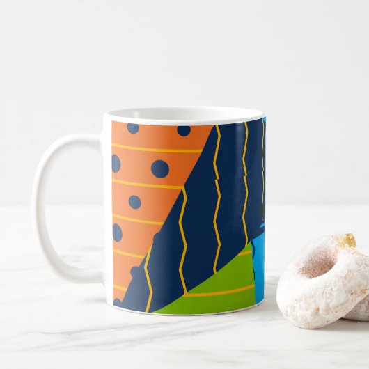 Mug Abstrait Géométrique Audacieux (Avec donut)