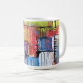 Mug Abstrait Géométrique Coloré (Devant droit)
