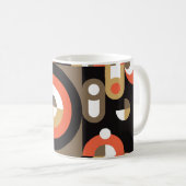 Mug Abstrait géométrique : Conception futuriste de l'o (Devant droit)