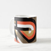 Mug Abstrait géométrique : Conception futuriste de l'o (Devant gauche)