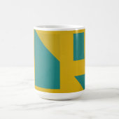 Mug Abstrait géométrique gras jaune sarcelle (Centre)