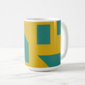 Mug Abstrait géométrique gras jaune sarcelle (Devant droit)