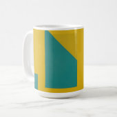 Mug Abstrait géométrique gras jaune sarcelle (Devant gauche)