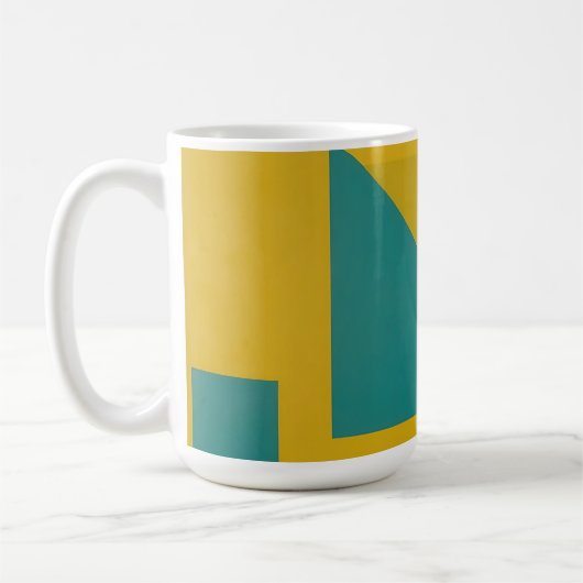 Mug Abstrait géométrique gras jaune sarcelle (Gauche)