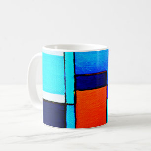 Mug Abstrait Géométrique Moderne Bleu orange