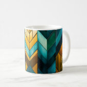 Mug Abstrait Géométrique Moderne Élégant Or Sarcelle (Devant droit)