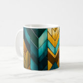 Mug Abstrait Géométrique Moderne Élégant Or Sarcelle (Devant gauche)