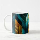 Mug Abstrait Géométrique Moderne Élégant Or Sarcelle (Gauche)