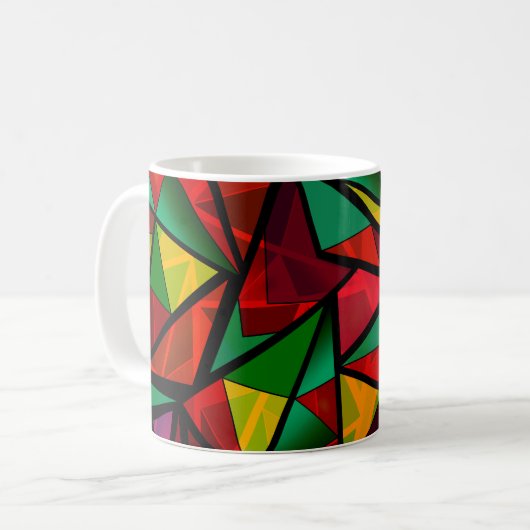 Mug Abstrait, géométrique, polygonal (Devant gauche)