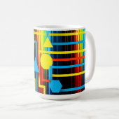 Mug Abstrait Géométrique Rétro Coloré (Devant droit)