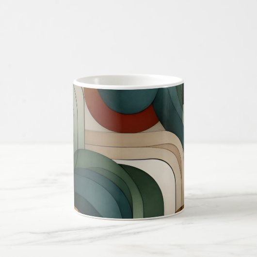 Mug Abstrait géométrique sophistiqué - Tons de Terre (Centre)