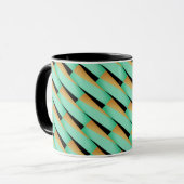Mug Abstrait géométrique/Turquoise noir & Tans (Devant gauche)