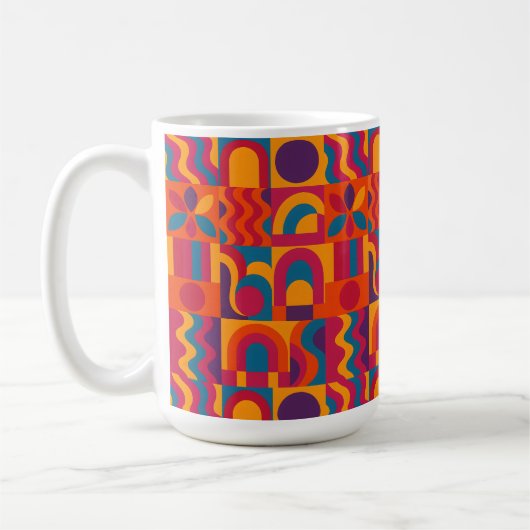 Mug Abstrait gras - Motif rétro dynamique (Gauche)