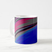 Mug Abstrait Gris Bleu Magenta Fractal (Devant gauche)