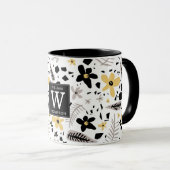 Mug Abstrait Gris jaune noir gris sans joint motif flo (Devant droit)