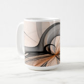 Mug Abstrait Gris Sienne Anthracite Art Fractal Modern (Devant gauche)