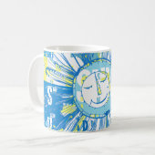 Mug Abstrait Happy Whimsical Sun Word Art (Devant gauche)