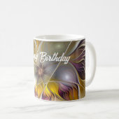 Mug Abstrait Imaginaire coloré Fleur moderne Fractal (Devant droit)