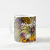 Mug Abstrait Imaginaire coloré Fleur moderne Fractal (Devant gauche)