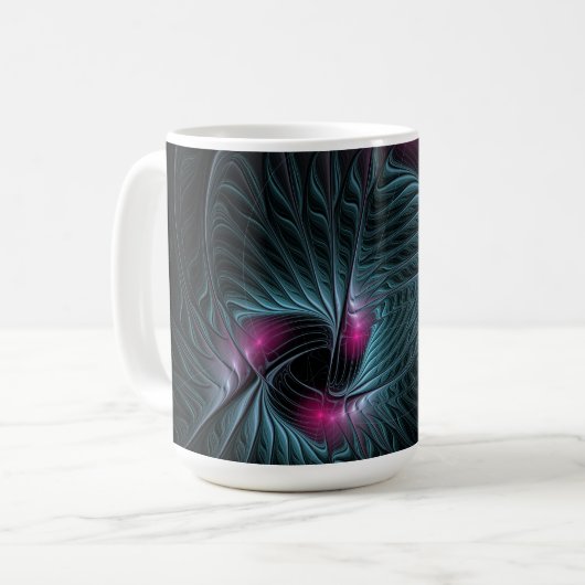 Mug Abstrait Imaginaire coloré fractal (Devant gauche)