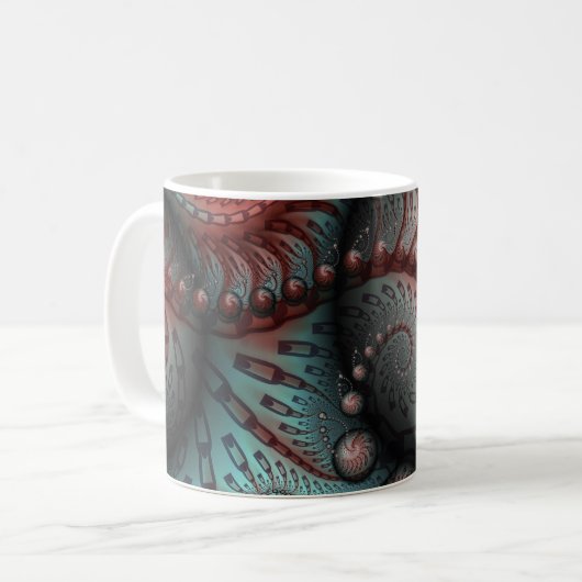 Mug Abstrait Imaginaire dynamique Fractal Art Brown Bl (Devant gauche)