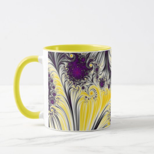 Mug Abstrait Jaune Fractal Art (Gauche)