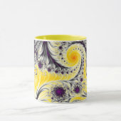 Mug Abstrait Jaune Fractal Art (Centre)