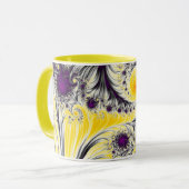 Mug Abstrait Jaune Fractal Art (Devant gauche)