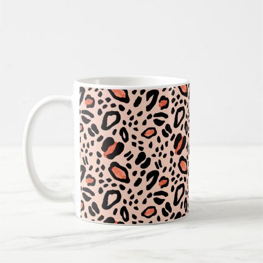 Mug Abstrait léopard aquarelle. Motif poster de animal (Gauche)