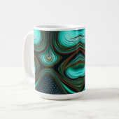 Mug Abstrait Lines Black Gold Turquoise Art (Devant gauche)