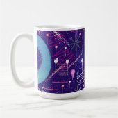 Mug Abstrait Maximaliste sur Fond Violet (Gauche)