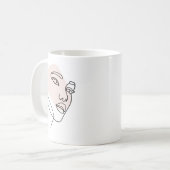 Mug Abstrait minima féminin monoligne art (Devant gauche)